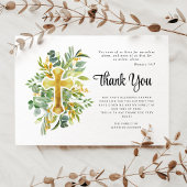 Sympathy Greenery Cross Begrafenis Bedankkaart