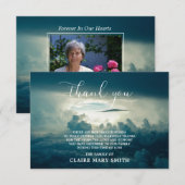 Sympathy Heaven MERCI Memorial Funeral PHOTO (Devant / Derrière)