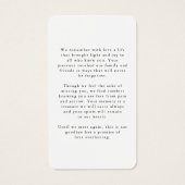 Sympathy In Loving Memory Photo Prayer Card (Dos)