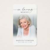 Sympathy In Loving Memory Photo Prayer Card (Devant)