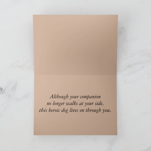 Sympathy Loss Service Dog Yellow Labrador Kaart (Binnen)