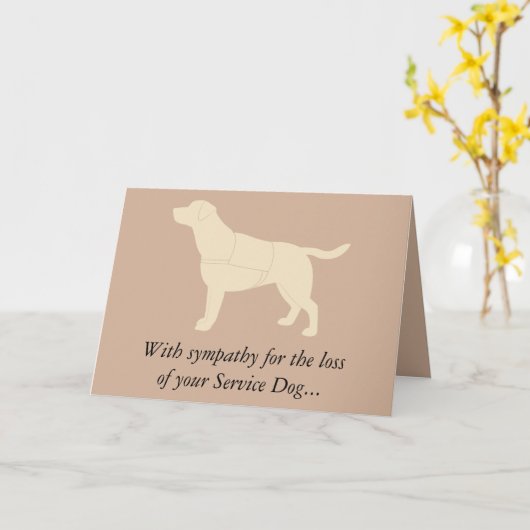 Sympathy Loss Service Dog Yellow Labrador Kaart (Gele Bloem)