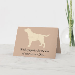 Sympathy Loss Service Dog Yellow Labrador Kaart