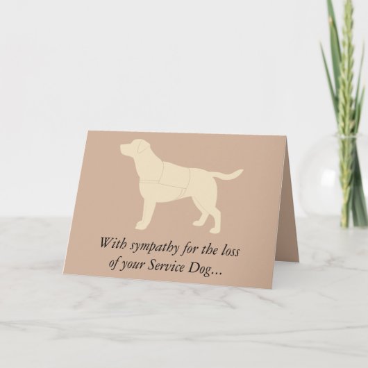 Sympathy Loss Service Dog Yellow Labrador Kaart (Voorkant)