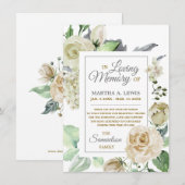 Sympathy Loving Memory Creme Floral BEDANKT (Voorkant / Achterkant)