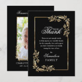 Sympathy Memorial Black Gold PHOTO Merci (Devant / Derrière)