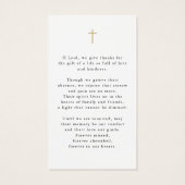 Sympathy Memorial Cross Photo Prayer Card (Dos)