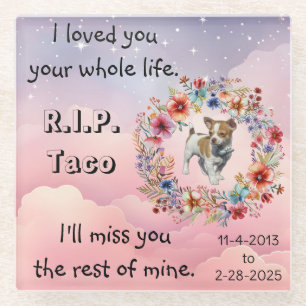 Sympathy Memorial Glass Onderzetter voor honden- e Glazen Onderzetter