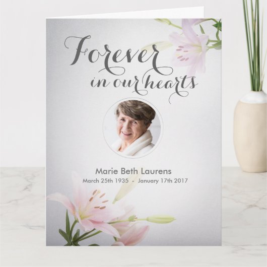 Sympathy Memorial Merci Carte de note avec photo (Devant)