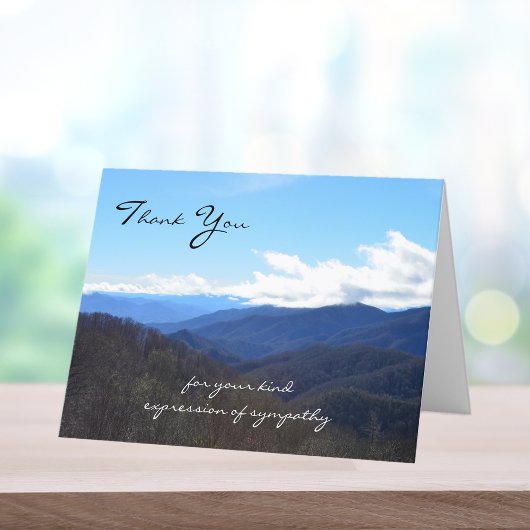 Sympathy Memorial Merci Note Card — Montagnes