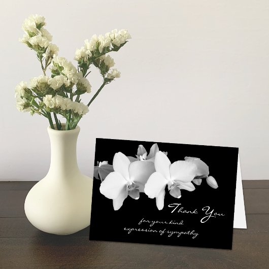 Sympathy Memorial Merci Note Card — Orchidées