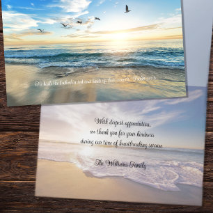 Sympathy Merci Flying Birds Ocean Scene Cartes