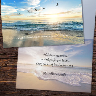 Sympathy Merci Flying Birds Ocean Scene Cartes