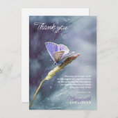 Sympathy MERCI funéraire Papillon pourpre (Devant / Derrière)