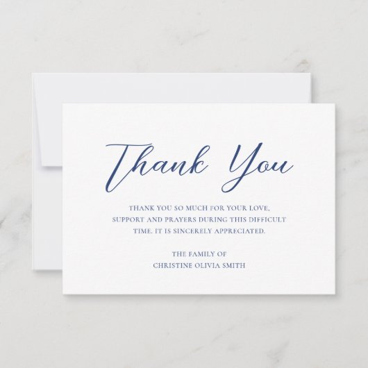 Sympathy Merci Funeral Note Card Bereavement (Devant)
