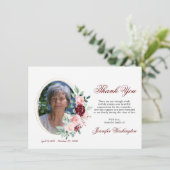 Sympathy Merci Memorial Bourgogne Floral (Debout devant)