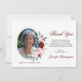 Sympathy Merci Memorial Bourgogne Floral (Devant)