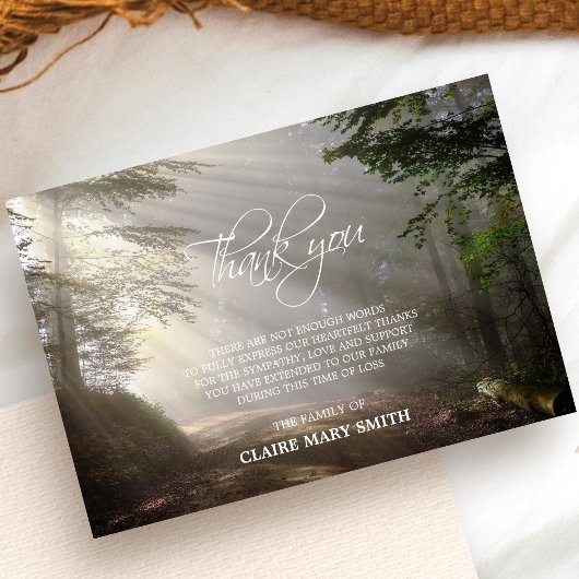 Sympathy MERCI Memorial Forest Sun PHOTO