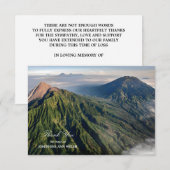 Sympathy Merci Memorial Mountain Photography (Devant / Derrière)