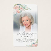 Sympathy Modern Floral Photo Prayer Card (Devant)