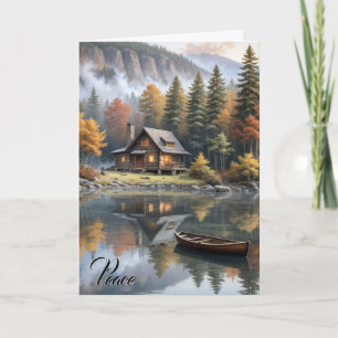 Sympathy Mountain Log Cabin met Rowboat Kaart