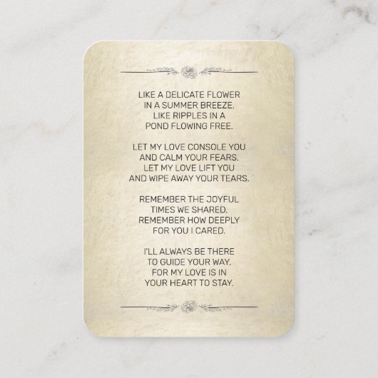 Sympathy Photo Black Script Gold Carte funéraire (Dos)