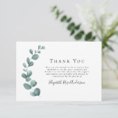 Sympathy Photo Eucalyptus Carte de remerciements f (Debout devant)