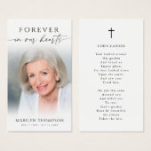 Sympathy Photo God's Garden Prayer Card (Devant & derrière)