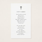 Sympathy Photo God's Garden Prayer Card (Dos)
