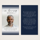 Sympathy Photo In Loving Memory Prayer Card (Devant & derrière)