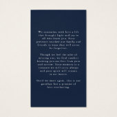 Sympathy Photo In Loving Memory Prayer Card (Dos)