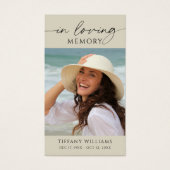 Sympathy Photo In Loving Memory Prayer Card (Devant)