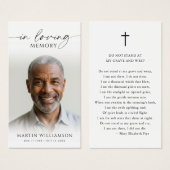 Sympathy Photo Poem Funeral Prayer Card (Devant & derrière)