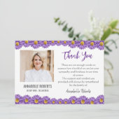 Sympathy Purple Gerberas Funeral  Bedankkaart (Staand voorkant)