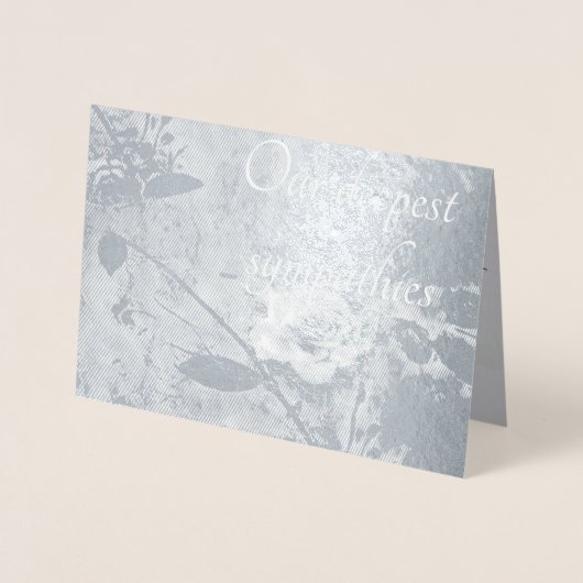 Sympathy Roos Silver Foil Kaart (Voorkant)