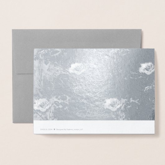 Sympathy Roos Silver Foil Kaart (Met envelop)