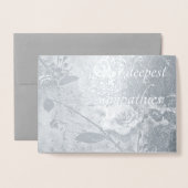 Sympathy Roos Silver Foil Kaart (Voorkant met envelop)