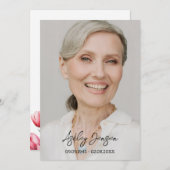 Sympathy Tulip Photo Funeral Thank You Card Bedankkaart (Voorkant / Achterkant)