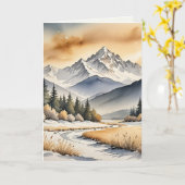 Sympathy Waterverf met sneeuw bedekte bergen Kaart (Gele Bloem)
