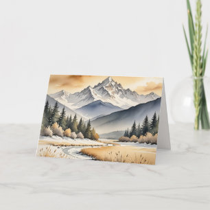 Sympathy Waterverf Winter Mountain Valley Kaart