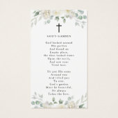 Sympathy White Floral Cross Photo Prayer Card (Dos)