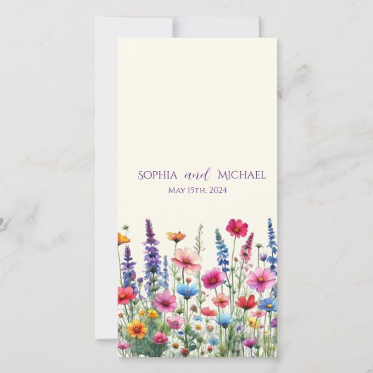 Symphonie fleur sauvage - Programme de mariage - (Devant)