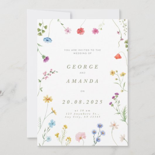 Symphonie florale Faire-part de mariage (Devant)