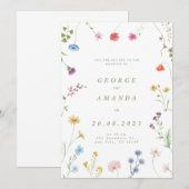 Symphonie florale Faire-part de mariage (Devant / Derrière)