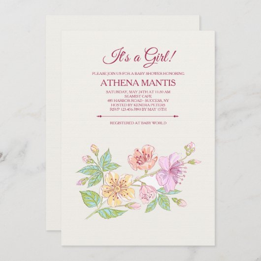 Symphonie Florale Invitation (Devant / Derrière)