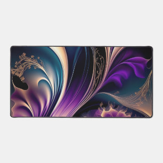 Symphonie florale - Violet foncé - Art abstrait or
