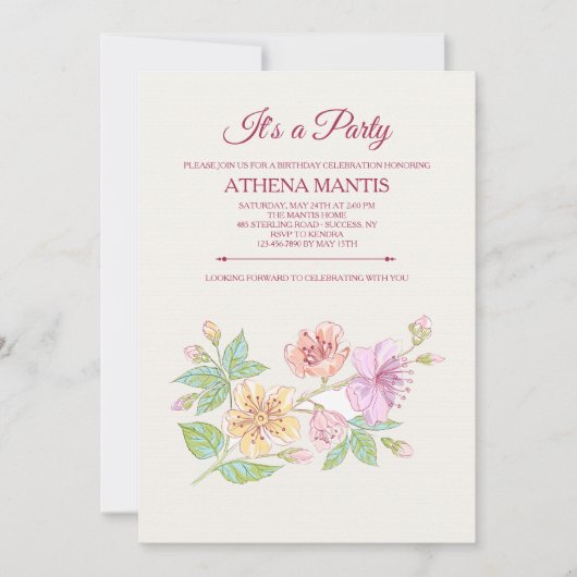 Symphony Floral Invitation (Devant)