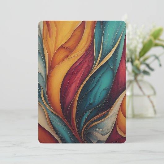 "Symphony of hues" Kleurrijke cadeaubon + Gedicht. (Staand voorkant)