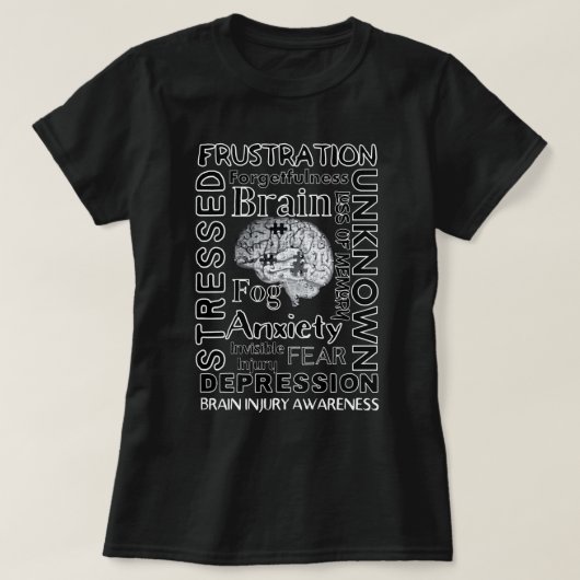 Symptomen van hersenbeschadiging die onzichtbaar z t-shirt (Design voorkant)