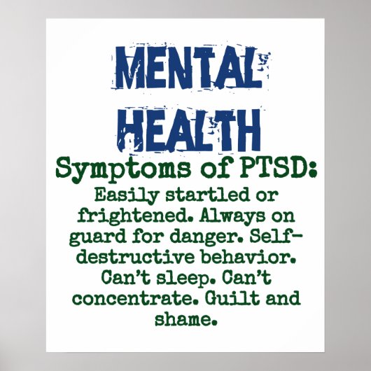 Symptomen van PTSD - Mental Health Quote Poster (Voorkant)